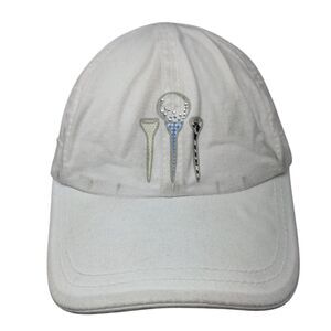 Lady Hagen Tie Back Hat White One Size Golf Tee Rhinestone 6 Panel